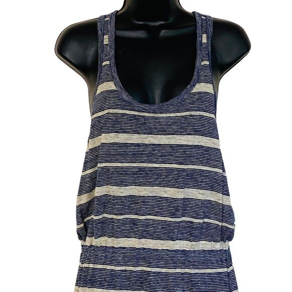 Madewell 100% Linen Striped Racerback Sleeveless Maxi Dress Sz S - Picture 5 of 13